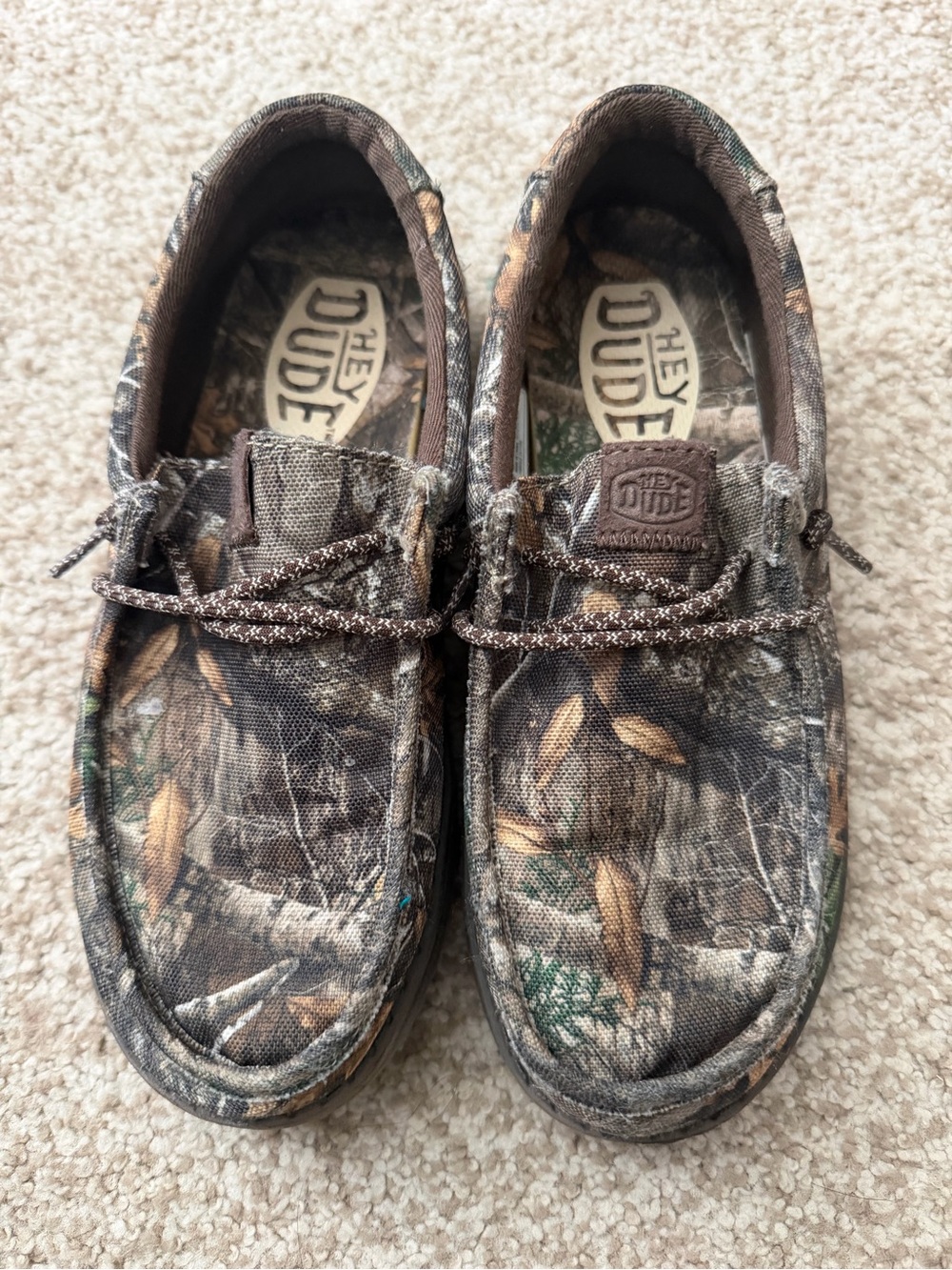 Hey Dude Wally Y Realtree Edge Camouflage Slip-On boys Brown/Natural J3